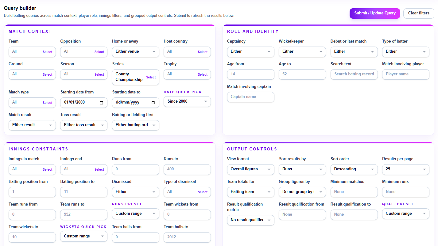 Query Builder dashboard screenshot